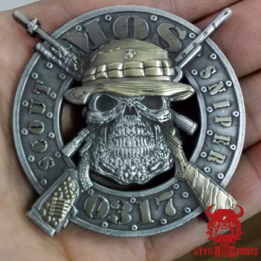 Scout Sniper 0317 Marine Corps MOS Challenge Coin