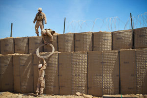 Marines Construct defensive positions around perimeter 