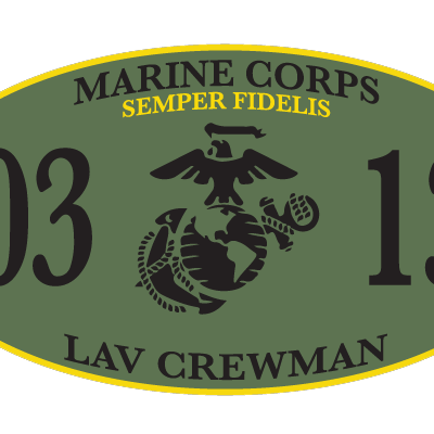 Marine Corps 0313 LAV Crewman Olive Drab MOS Decal