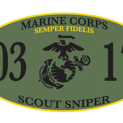 Marine Corps o317 Scout Sniper Olive Drab MOS Decal