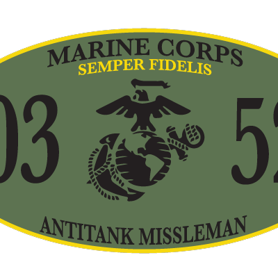 Marine Corps Antitank Missleman Olive Drab MOS Decal