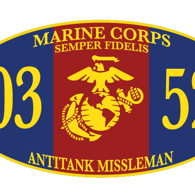 Marine Corps 0352 Antitank Missleman Blood Stripe MOS Decal