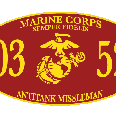 Marine Corps 0352 Antitank Missleman Red MOS Decal