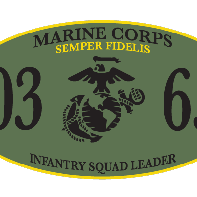 Marine Corps 0365 Infantry Squad Leader Olive Drab MOS Decal