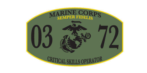 Marine Corps 0373 Critical Skills Operator Olive Drab MOS Decal