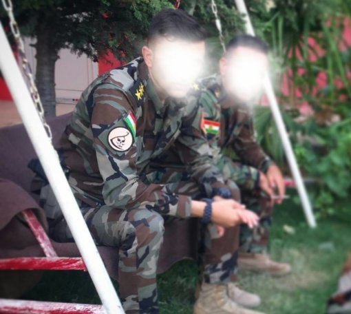 Peshmerga with ISIS Hunting Club Patches