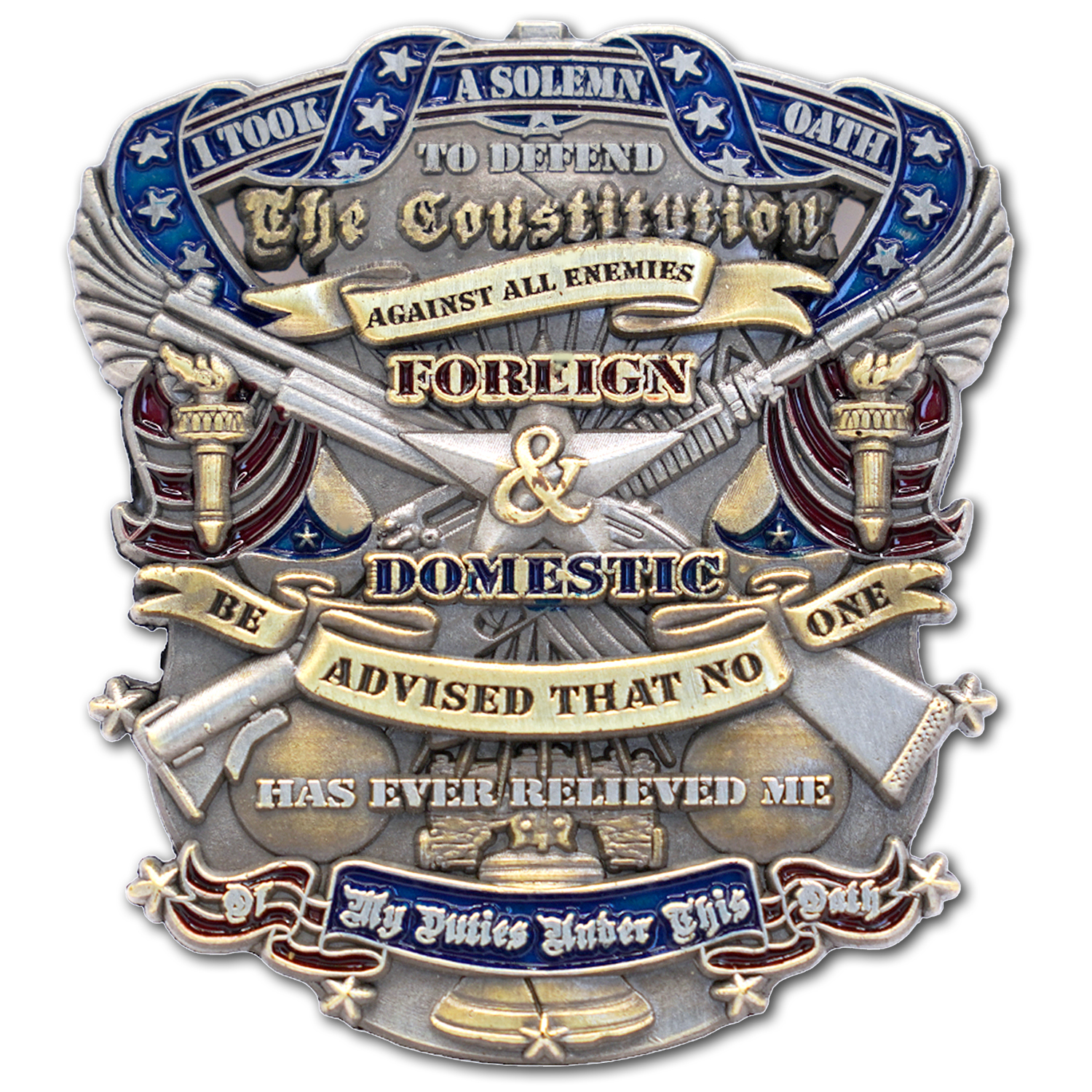 Oath to the US Constitution Devil Dog Veteran Collectible Challenge Coin