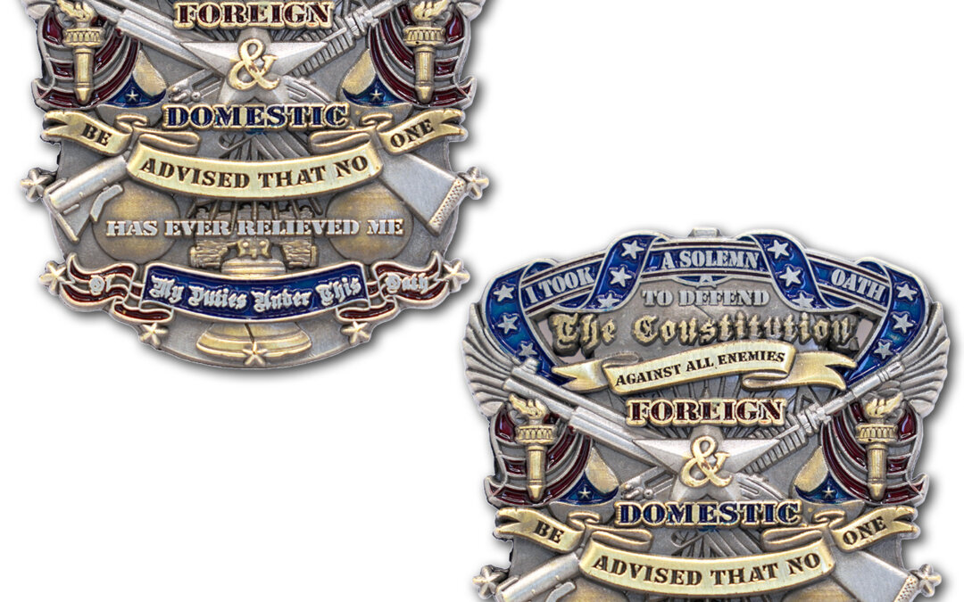 Oath to the US Constitution Devil Dog Veteran Collectible Challenge Coin