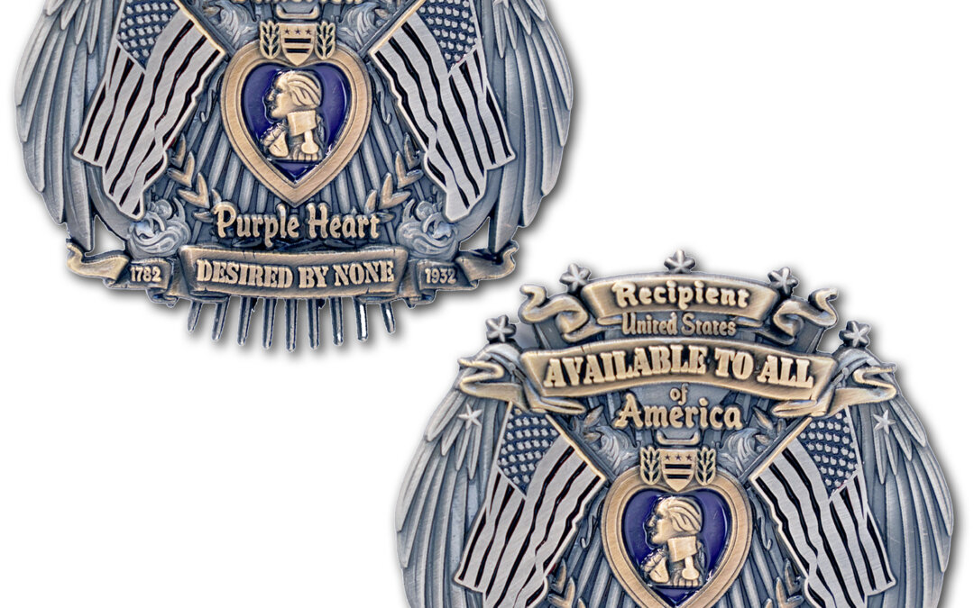 Purple Heart Available to All Desired by None US Veteran Collectible Challenge Coin