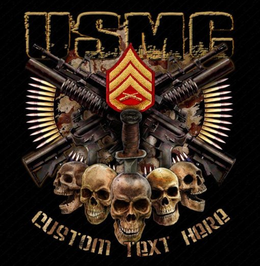 USMC Staff Sergeant Custom Rank Shirt