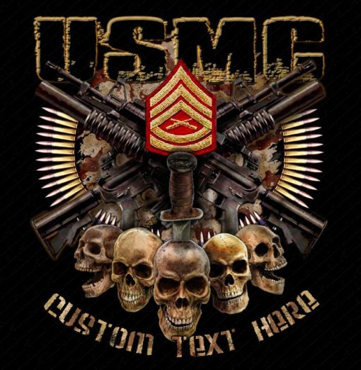USMC Gunnery Sergeant Custom Rank Shirt