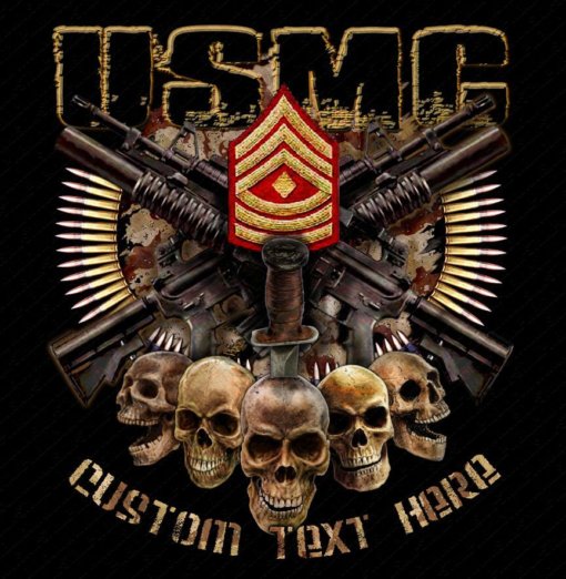 USMC First Sergeant Custom Rank Shirt