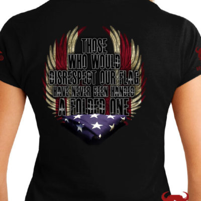 Folded Flag Memorial Marine Corps Shirt for Ladies