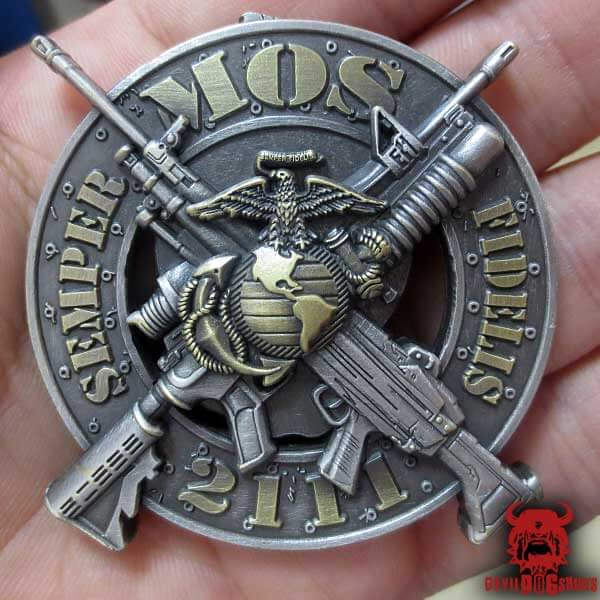 MOS 2111 Small Arms Technician Marine Corps Challenge Coin
