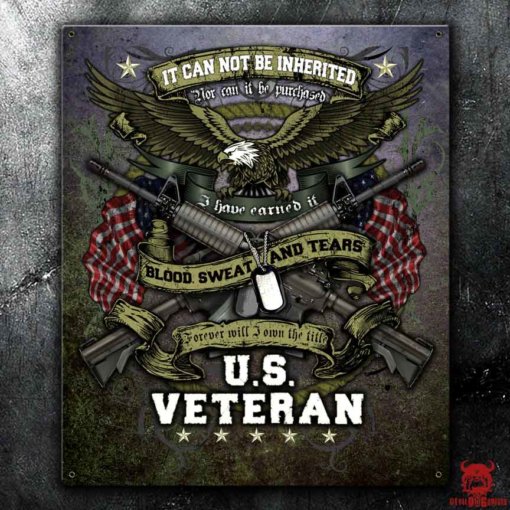 US Veteran Forever I Will Hold the Title Vintage Sign