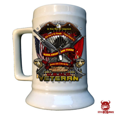 USMC Blood Sweat and Tears Beer Stein