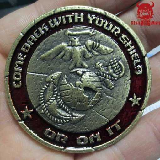 USMC Spartan Shield Coin (Back)