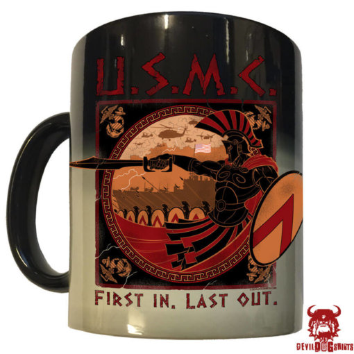 USMC Spartan First In Last Out MEU Expeditionary Lava Mug