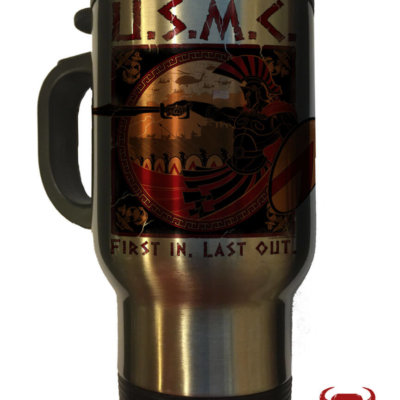 USMC Spartan First In Last Out MEU Expeditionary Travel Mug