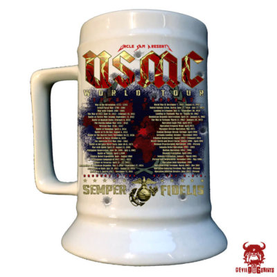 USMC World Tour Marine Corps Beer Stein