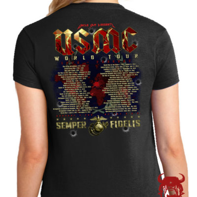 USMC World Tour Marine Corps Shirt for Ladies