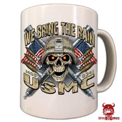USMC Mortarman We Bring the Rain Marine Corps Coffee Mug