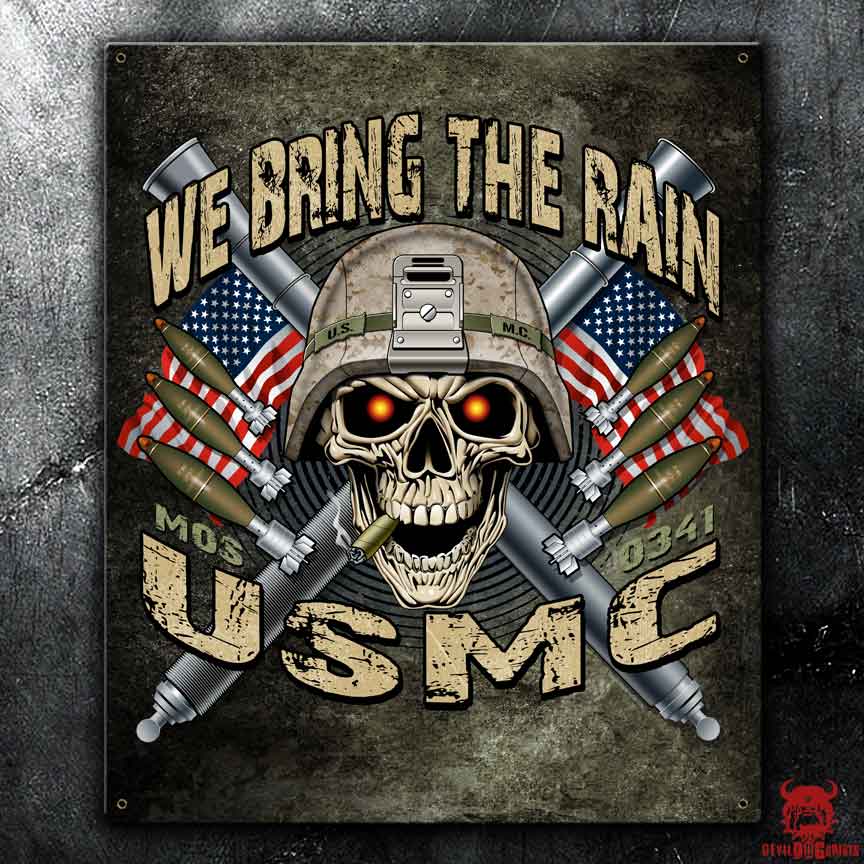 USMC-Mortarman-We-Bring-the-Rain-Sign