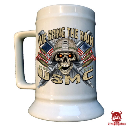 USMC Mortarman We Bring the Rain Marine Corps Beer Stein