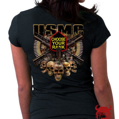 USMC Rank Custom Marine Corps Ladies Shirt