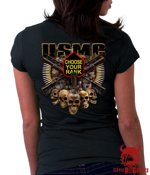 USMC Rank Custom Marine Corps Ladies Shirt