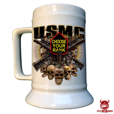 USMC Rank Custom Marine Corps Beer Stein