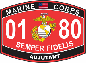 U.S.M.C 0180 MOS Adjutant Marine Corps Decal