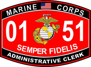 U.S.M.C 0151 MOS Administrative Clerk Marine Corps Decal