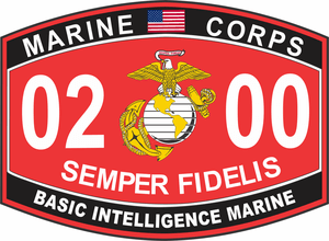 U.S.M.C 0200 MOS Basic Intelligence Marine Corps Decal