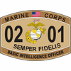 U.S.M.C 0201 MOS Basic Intelligence Officer Marine Corps Decal