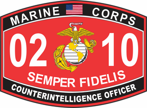 U.S.M.C 0210 MOS Counter Intelligence Officer Marine Corps Decal