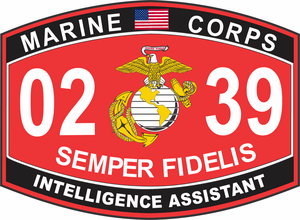 U.S.M.C 0239 MOS Intelligence Assistant Marine Corps Decal