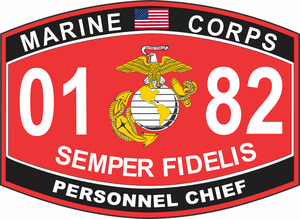 U.S.M.C 0182 MOS Personnel Chief Marine Corps Decal