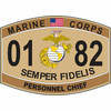 U.S.M.C 0182 MOS Personnel Chief Marine Corps Decal