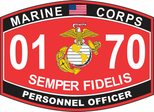 U.S.M.C 0170 MOS Personnel Officer Marine Corps Decal