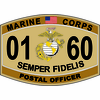 U.S.M.C 0160 MOS Postal Officer Marine Corps Decal