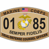 U.S.M.C 0185 MOS Trial Defense Counsel Officer Marine Corps Decal