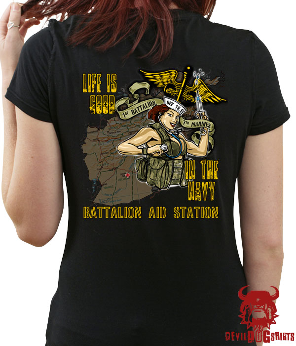 USMC T-shirt US Marines Devil Dog Green T-shirt By Warface Apparel 
