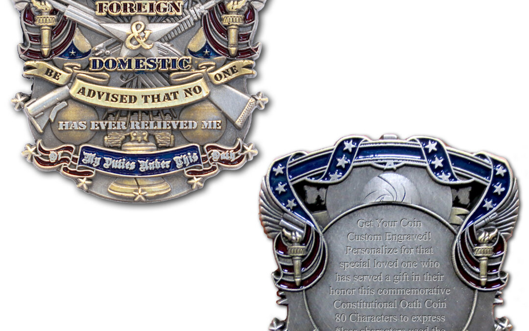 US Constitution Oath Veteran Devil Dog Custom Engraved Collectible Challenge Coin
