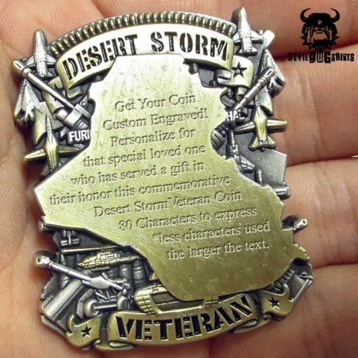 Operation Desert Storm Marine Corps Custom Engraved Challenge Coin
