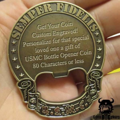 Tun Tavern Alumni Bottle Opener Marine Corps Custom Engraved Challenge Coin