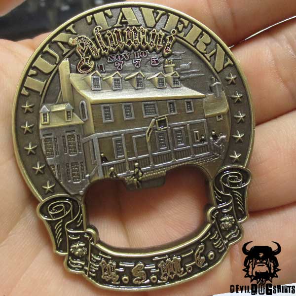 Tun Tavern Alumni Bottle Opener Marine Corps Challenge Coin Engraved