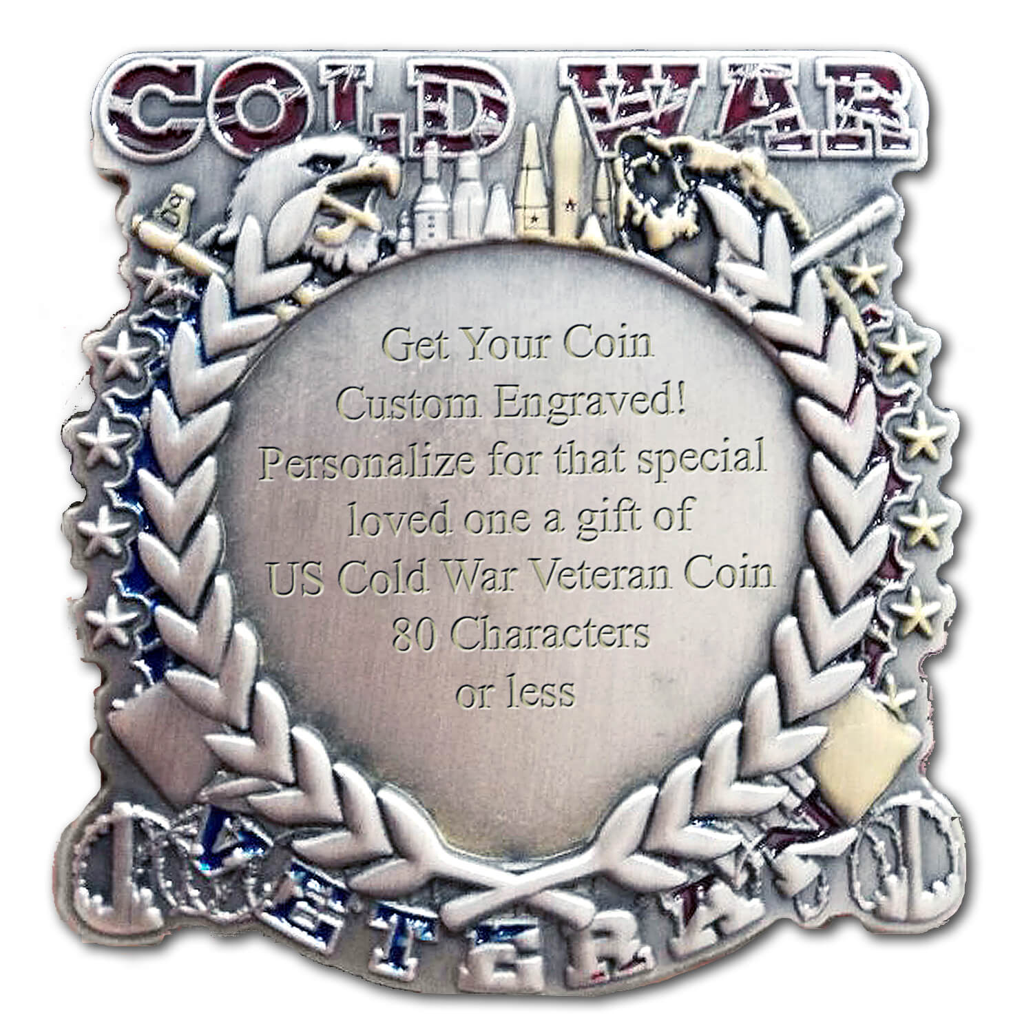 Cold War Veteran Custom Engraved Collectible Challenge Coin