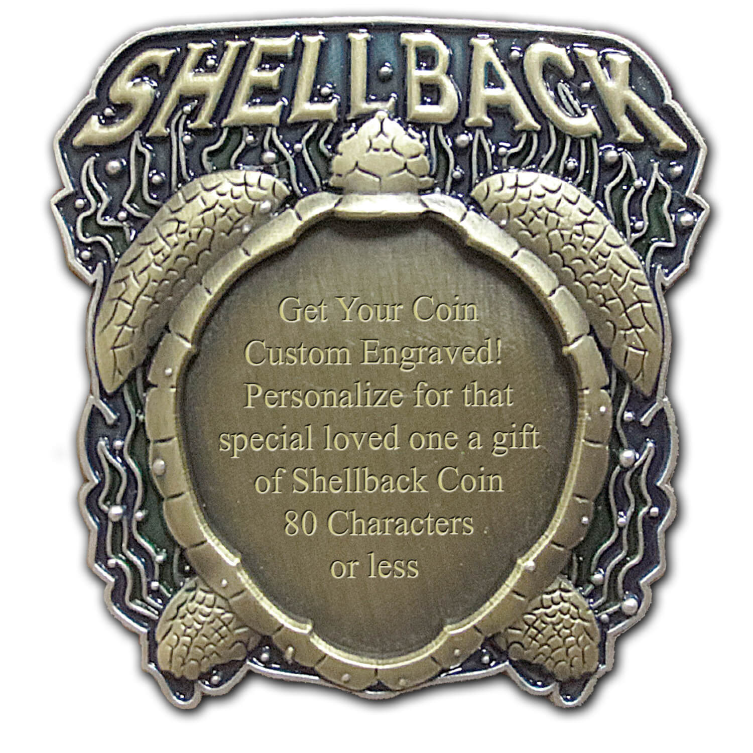 Shellback Crossing the Equator Custom Engraved Challenge Coin
