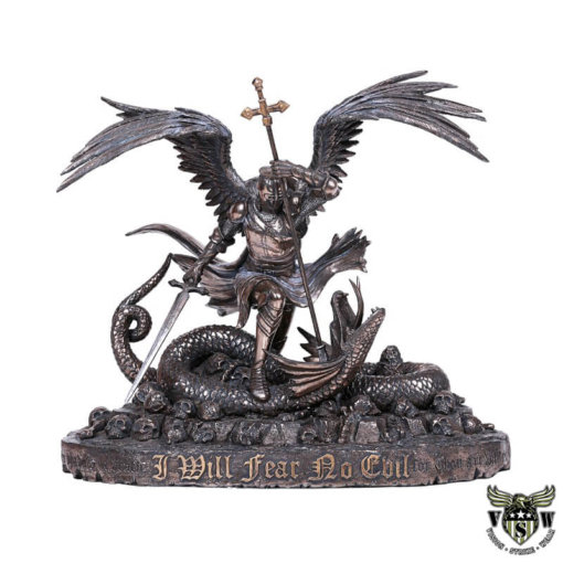 Psalm 23:4 I Will Fear No Evil Bronze Painted Statue